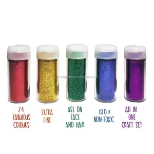 Extra Fine Arts And Crafts Glitter Shake Jar Assorted Colours- Set Of 24