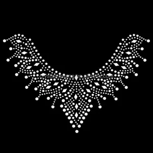 Ketting Rhinestone Iron On Transfers Patronen Hotfix Strass Trimmen Ontwerp