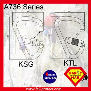 Mousqueton en aluminium de type HMS à verrouillage par vis pour l'escalade en montagne, 25KN - Product Image 6