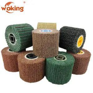 Different Kinds Of Wire Drawing Non Woven Polishing Stainless Steel Buffing Wheel