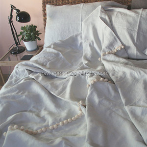 <strong>Throw</strong> Quilt Wool Large Pom Pom <strong>Moroccan</strong> <strong>Blanket</strong> - Product Image 5