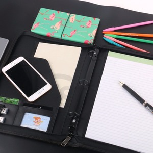 Phong cách mới da xoắn ốc vòng chất kết dính A4 thư mục tập tin du lịch tổ chức danh mục đầu tư với dây kéo - Product Image 4