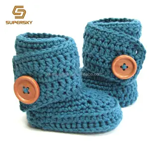 Owl Seamless Baby Booties Boots Shoes Hand knit Wool socks Cozy shoes 