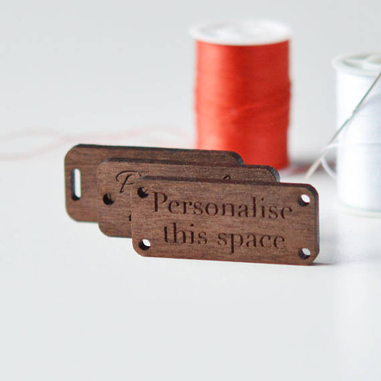 Китайский производитель, деревянная прямоугольная подвесная бирка с лазерной резкой для изделий ручной работы и одежды