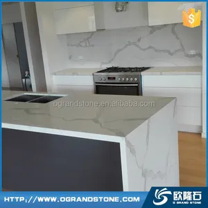 Classic white calacatta luna quartz stone slab kitchen quartz worktop