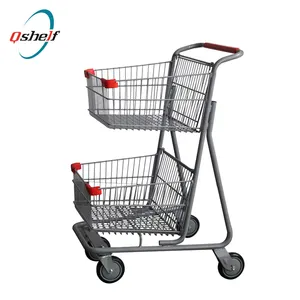 Supermarket metal grocery shopping trolley carts