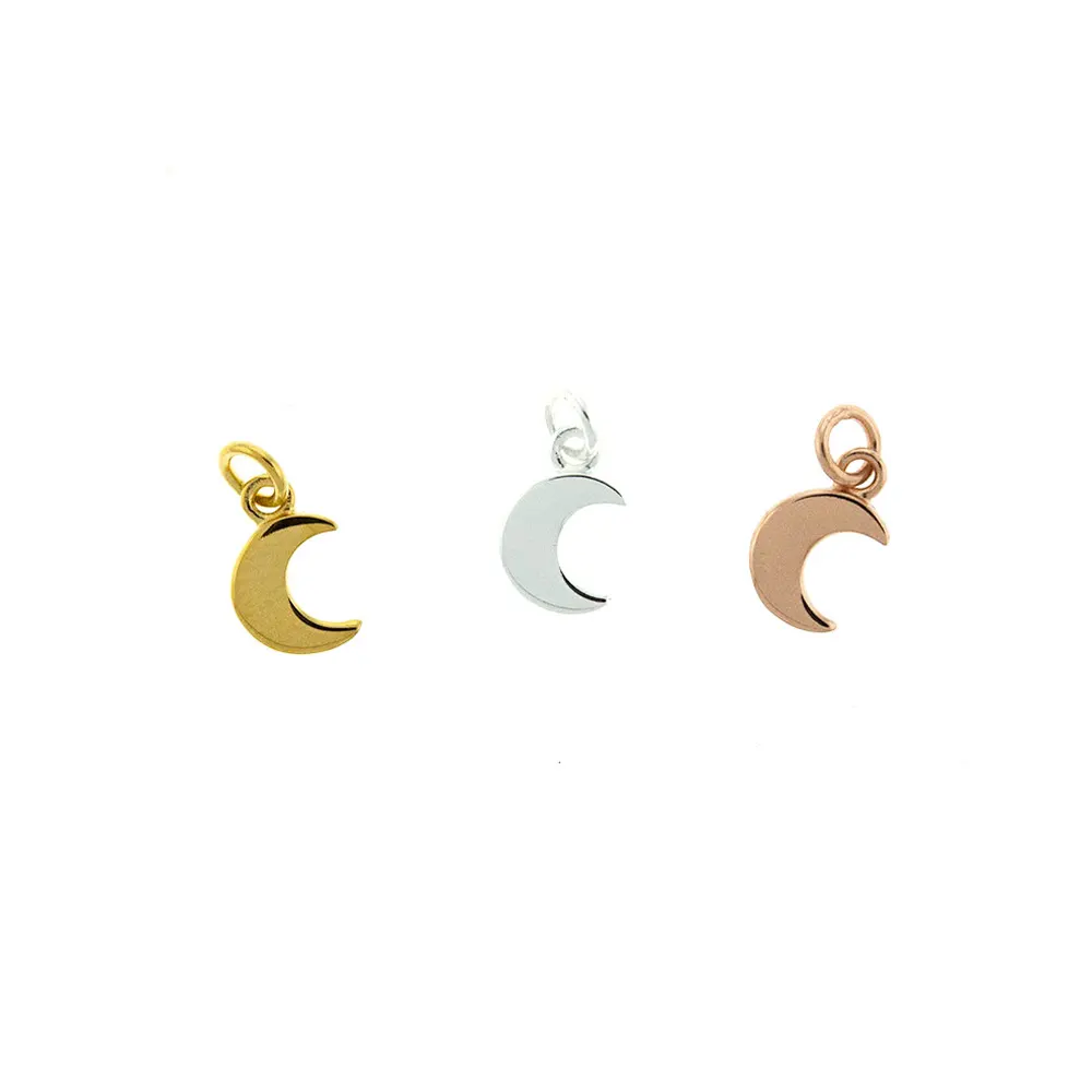Customize stainless steel tiny size crescent moon charm pendant Moon Jewelry
