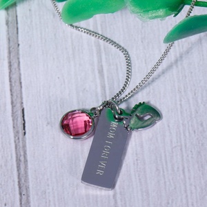 Birthstone Necklace <strong>Memorial</strong> Baby Feet Pendant Charms New <strong>Mum</strong> <strong>Gifts</strong>, Keepsake Jewelry - Product Image 3