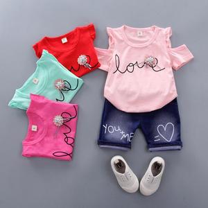 Vêtements élégants manches courtes pour filles, imprimées en <span class=keywords><strong>anglais</strong></span>, <span class=keywords><strong>style</strong></span> coréen, fait à la main, pour l'été, 2020 - Product Image 5