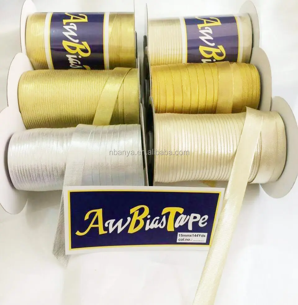 15mm14 4yds 100% polyester satin bias band AW marke bias binding piping band polyester band