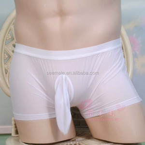 Caleçons Sexy en Nylon pour hommes, sous-vêtement, gaine de pénis, boxer pour garçons Gay, Transparent, taille basse, - Product Image 2