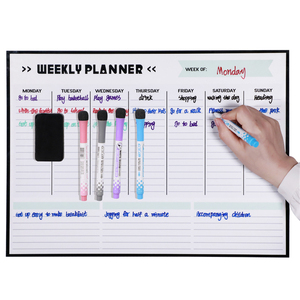 Planificateur mensuel/<span class=keywords><strong>hebdomadaire</strong></span> effaçable à sec, tableau blanc magnétique, calendrier magnétique pour réfrigérateur, offre spéciale - Product Image 1