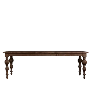 Античный французский большой прямоугольный деревянный обеденный стол с балясинами