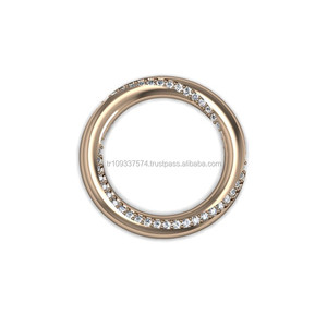 Rose Gold P. 925K Sterling <b>Silver</b> <b>Wedding</b> <b>Band</b> Eternity Engagement 360 Ring - Product Image 3