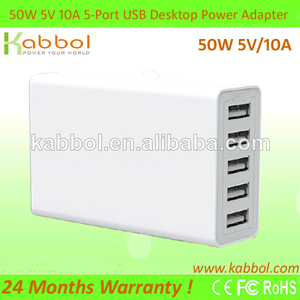50w/5v-10a 5- puerto hub usb adaptador de corriente adaptador de tablet, cargador de pared usb de escritorio adaper, fuente de a - Product Image 1