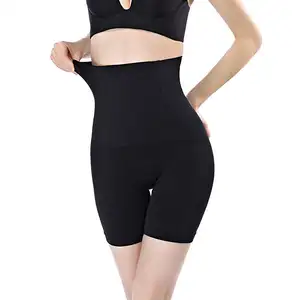 Celana Bodyshorts Pembentuk Tubuh Wanita, Celana Pinggang Tinggi Tanpa Kelim Pembentuk Paha Langsing Ukuran Besar