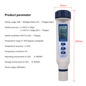 Salinomètre Yieryi étanche AZ8371 IP65, conductivité, écran LCD, stylo de conductivité, testeur d'eau de mer, détecteur de salinité - Product Image 3