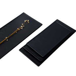 Fabricante de café rectángulo negro porcelana platos de servir de cerámica # - Product Image 1