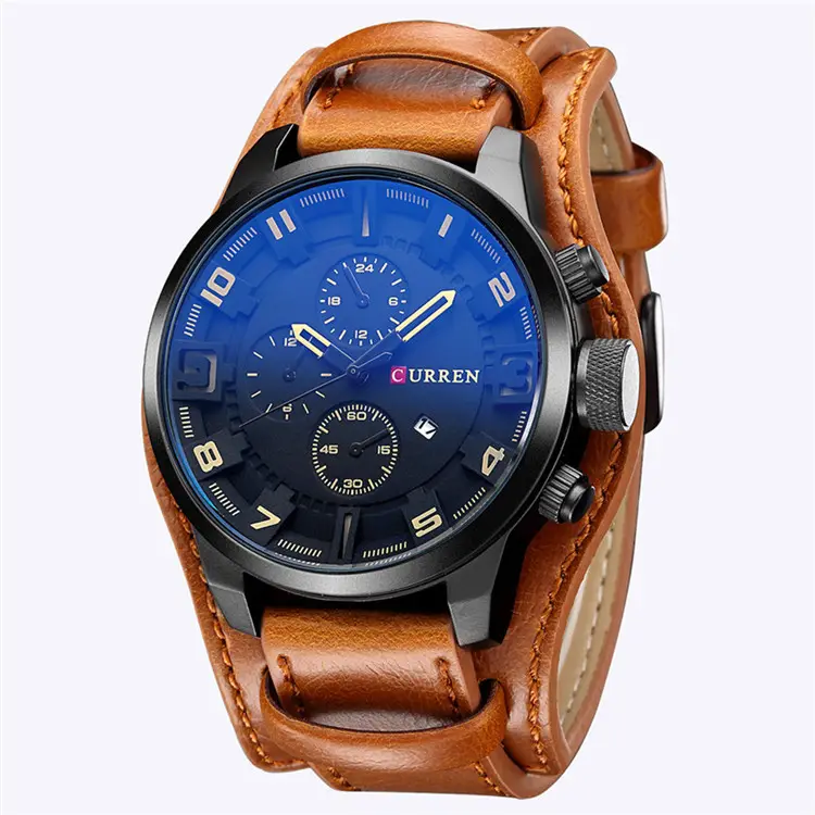 Relogio masculino CURREN 8225 Watch Men Quartz Watch Mens Top Brand Luxury Leather Sports Wristwatch Date Clock 8225