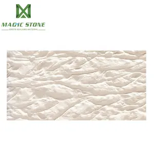 Decoration Wall Customized Multi Color Waves Line Artistic Stone Mcm Soft Ceramic Tile