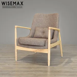 Chaise de salon en tissu bois massif, de loisirs, design moderne, pour restaurant, avec accoudoir, pour café et café, à vendre, offre spéciale