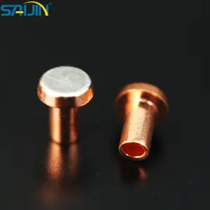 AgSnO2 Silver Tin Oxide electrical contact part hollow bimetal silver rivet for automotive relay switch