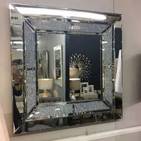 Роскошное квадратное декоративное настенное зеркало с изображением раздавленного алмаза OEM