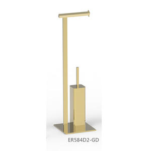 Porte-brosse de toilette à base carrée en tube métallique chromé écologique moderne Offre Spéciale pour salle de bain - Product Image 2