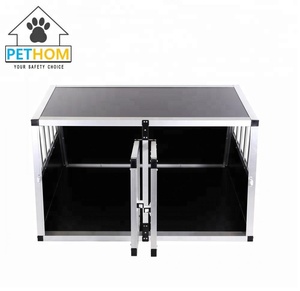 Büyük Köpek Sandık Sağlam Kafes Araba Taşıma Çift Taşıyıcı Bölme Duvar Güvenli ZX896C - Product Image 5