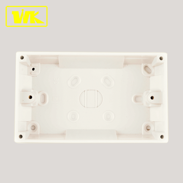 WK Plastic 2 Gang Patterns Junction Box (Inside 30mm, Outside 33mm) with Earth
