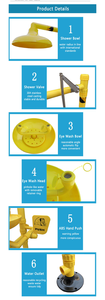 Douche d'urgence et <span class=keywords><strong>lave</strong></span>-<span class=keywords><strong>yeux</strong></span> combinés en ABS jaune pour la <span class=keywords><strong>sécurité</strong></span> - Product Image 3