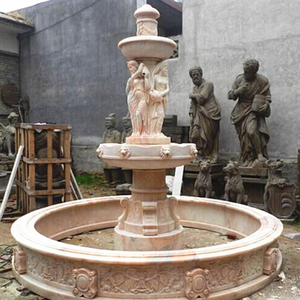Decorazione del <span class=keywords><strong>giardino</strong></span> all'aperto pietra naturale antica donna e statua di leone fontana d'acqua fontana di marmo di pietra antica prezzi - Product Image 2