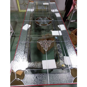 Inserts de porte en verre ovales <span class=keywords><strong>d</strong></span>écoratifs, prix bas, inserts de porte en verre teinté diamanté - Product Image 3