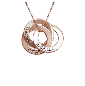 Anillo ruso personalizado grabado nombre collar 3 colores joyería para mujer hombre - Product Image 2