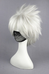 Venta al por mayor 35cm corto plata Hatake <span class=keywords><strong>Kakashi</strong></span> peluca <span class=keywords><strong>Cosplay</strong></span> sintético Anime Halloween fiesta <span class=keywords><strong>Cosplay</strong></span> pelucas de pelo - Product Image 4