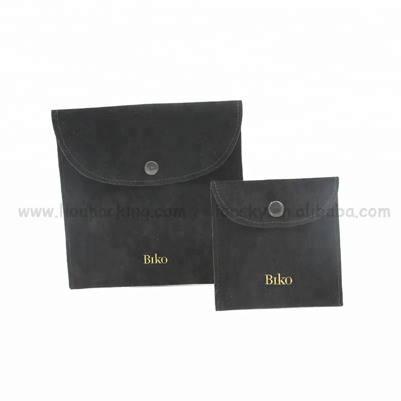 Benutzer definierte Black Velvet Fabric Pouch Luxus Umschlag Geschenk karte Schmuck tasche