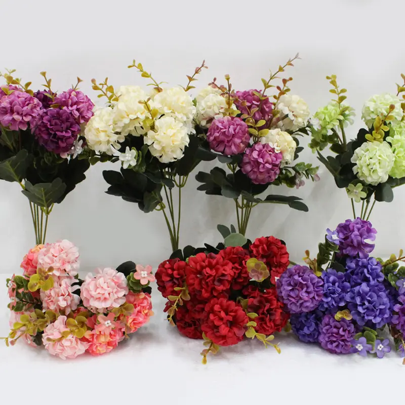 Bunga Kecil Plastik Buatan Dekorasi Rumah, Bunga Aster Hidrangea Pernikahan Kecil