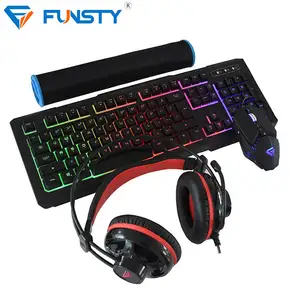 Gaming Accessories Wired Colored Led Backlight Keyboard And Mouse For Gaming