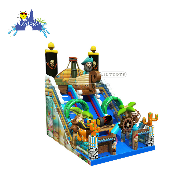Красочная надувная горка с тематикой пиратского корабля, Надувная Детская горка для продажи
