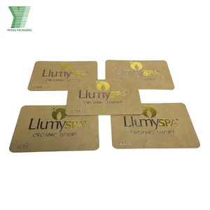 High quality custom design printing paper name cards kraft paper packaging business cards with embossed and gold foil