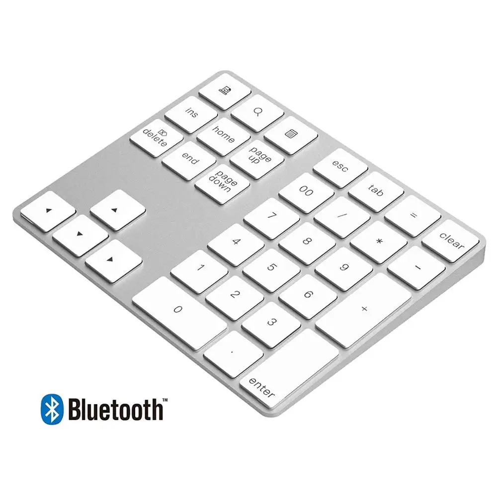 Newest Abs 34キーBluetooth Wireless Keyboard Number Pad Digital For Laptop Macbook Numeric Keypad Red
