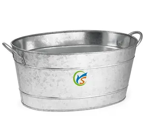 Galvanised metal Oval Party Drink Beverage Tub Beer Cooler ice bucket