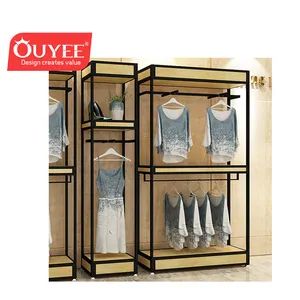 Colgador de vidrio para ropa, estante de exhibición decorativo, plegable, Comercial
