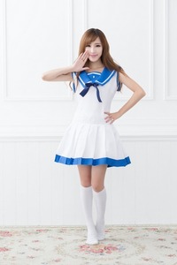 Onen bleu et blanc marine anime costume de marin jeu de rôle costume cosplay costume de déguisement - Product Image 4