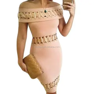 Nieuwe Backless Elegante Celebrity Bodycon Mermaid Robe Bandage De Rayonne Oem Bandage Jurk Baljurk Avond/Formele Korte Satijn