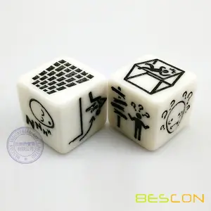 D6 1inch square solid etched adventurer custom game dice