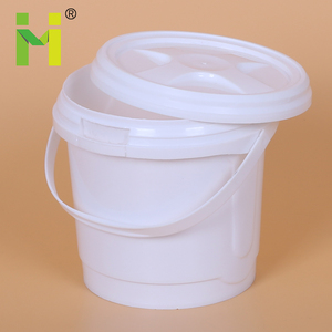 Plastic Honey <strong>Bucket</strong> with Handle 1kg 1.5l 1000 Ml 1L Hot Sale Plastic <strong>White</strong> Round Shape Yogurt <strong>Bucket</strong> - Product Image 3