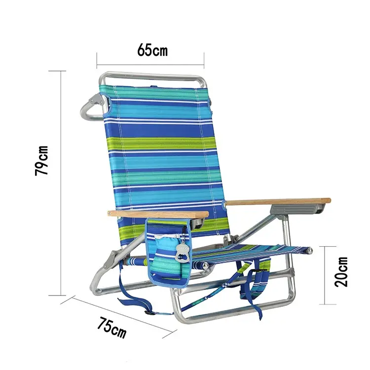 Outdoor Aluminum Recliner Low Seat Foldable Backpack Beach Chairs Portable