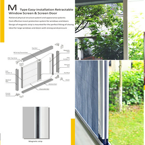 Magnetic screens mesh with profiles sliding mosquito <strong>pleated</strong> <strong>nets</strong> Greenweb 100% polyester mesh+aluminium screen frame - Product Image 4