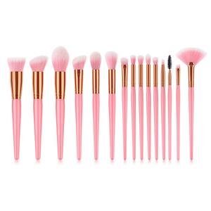 Ensemble <span class=keywords><strong>de</strong></span> 15 pinceaux <span class=keywords><strong>de</strong></span> maquillage roses avec <span class=keywords><strong>pinceau</strong></span> éventail - Product Image 2